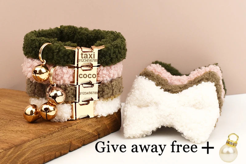 Teddy fur cat collar