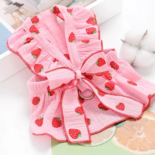 Strawberry Print Pet Dog Dress 2025