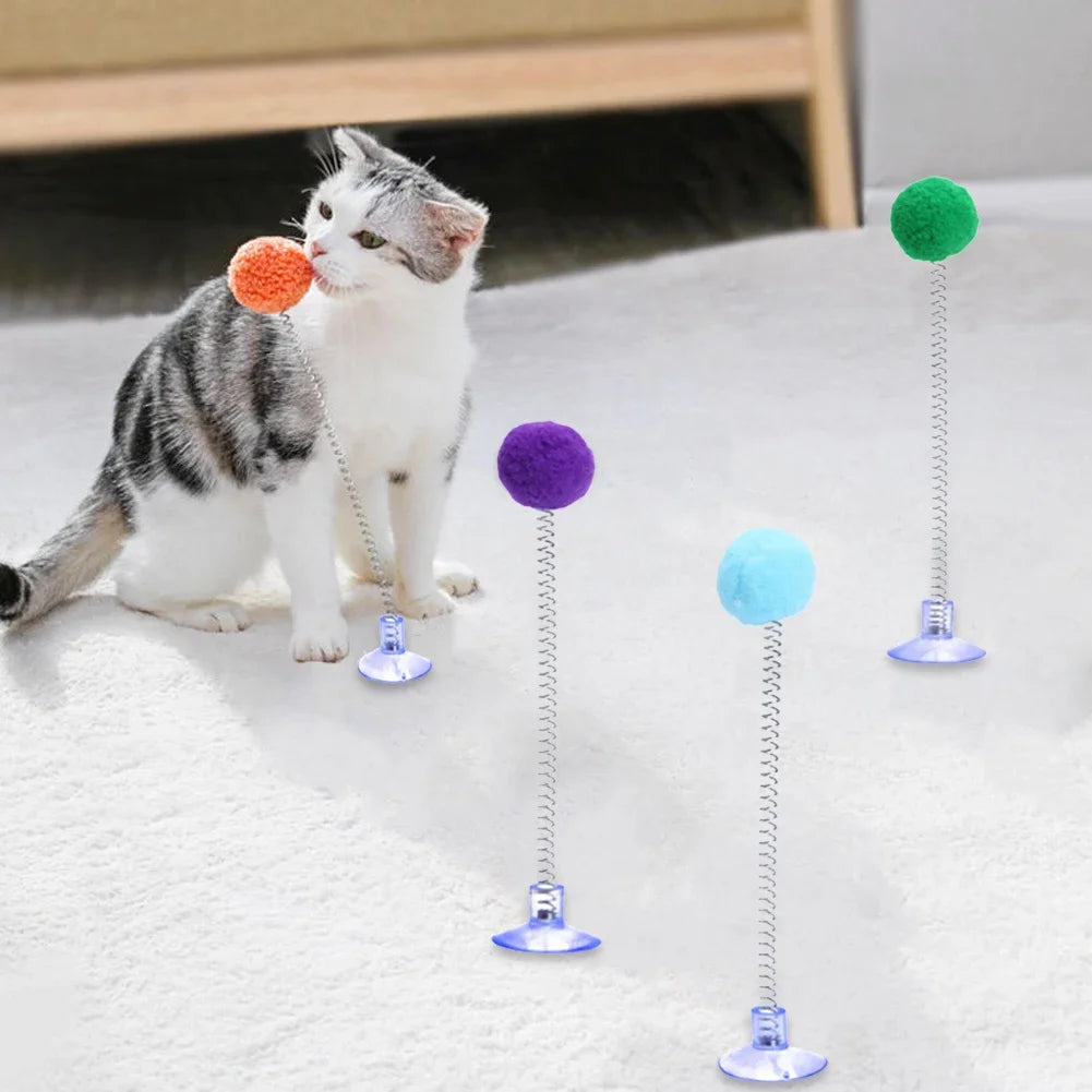 1pc Fur Ball Spring Cat Toy
