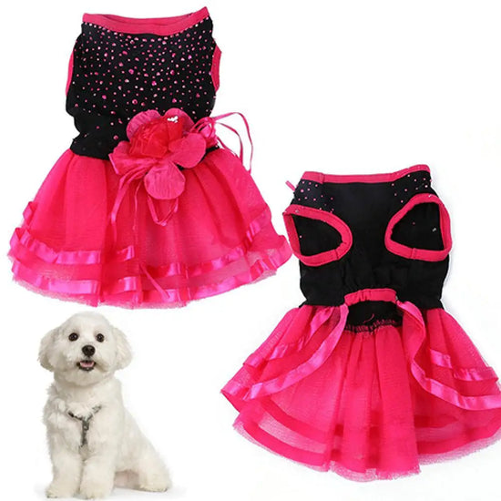 Small Dresses Rose Flower Gauze Ballet Dress Skirt