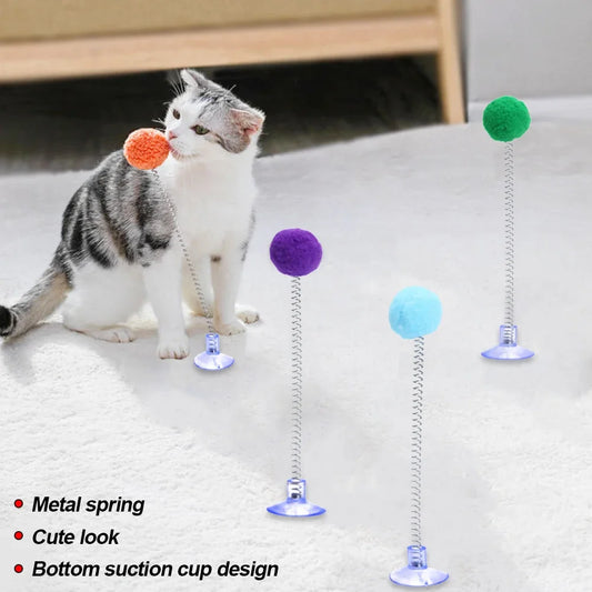 1pc Fur Ball Spring Cat Toy