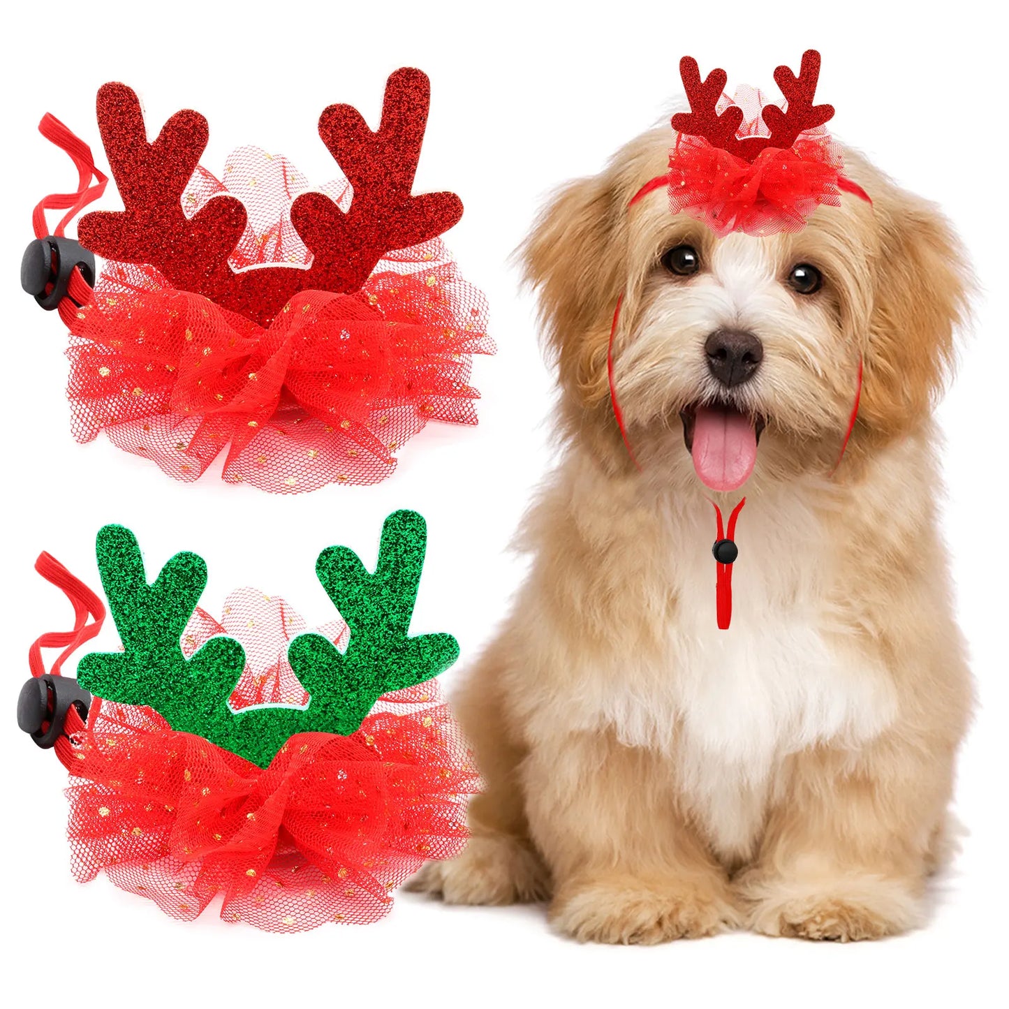 1PC Christmas Dog Caps With Elastic Bands