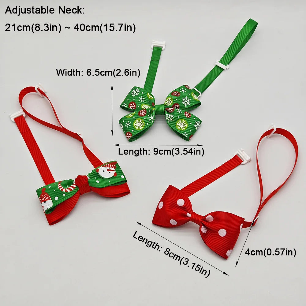 10pcs Pet Christmas Bow Tie