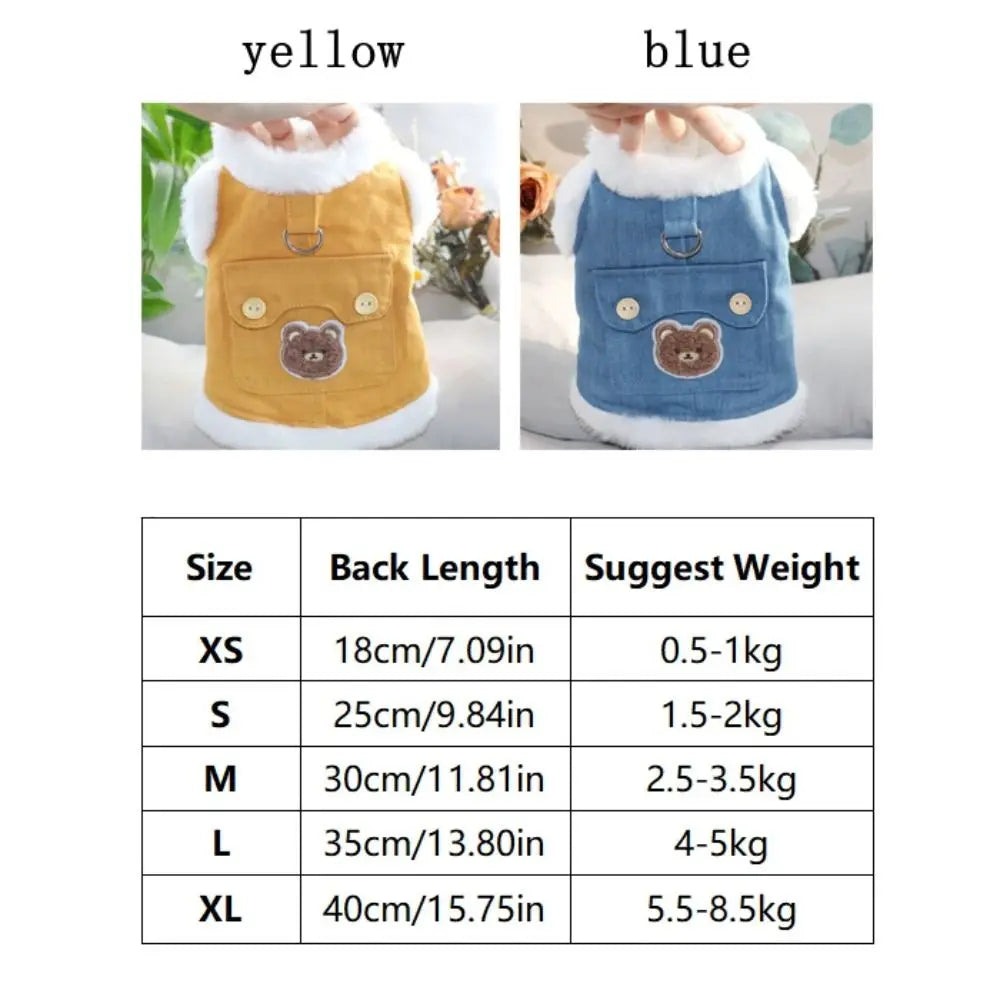 Soft Bear Pattern Dog Clothes