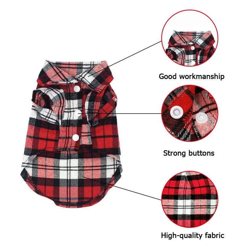Dog Shirts British Style Plaid