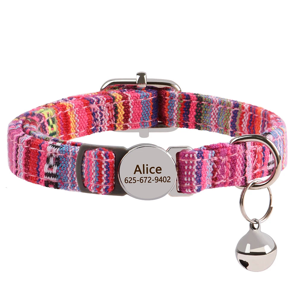 Personalized Nylon Cat Collar