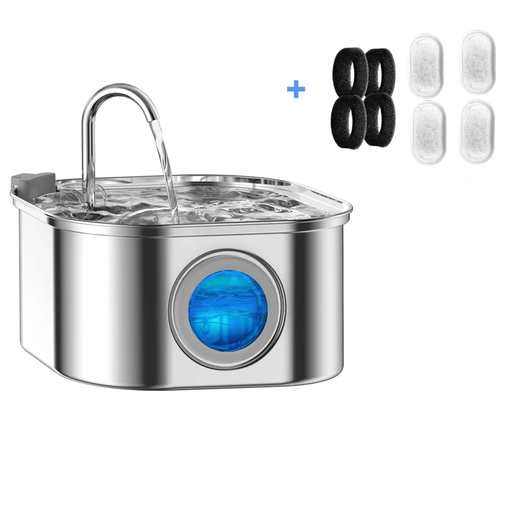 3.2L Stainless Steel Pet Water Feeder
