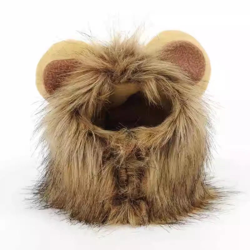 Cat Cosplay Dress Up Pet Hat Lion Mane