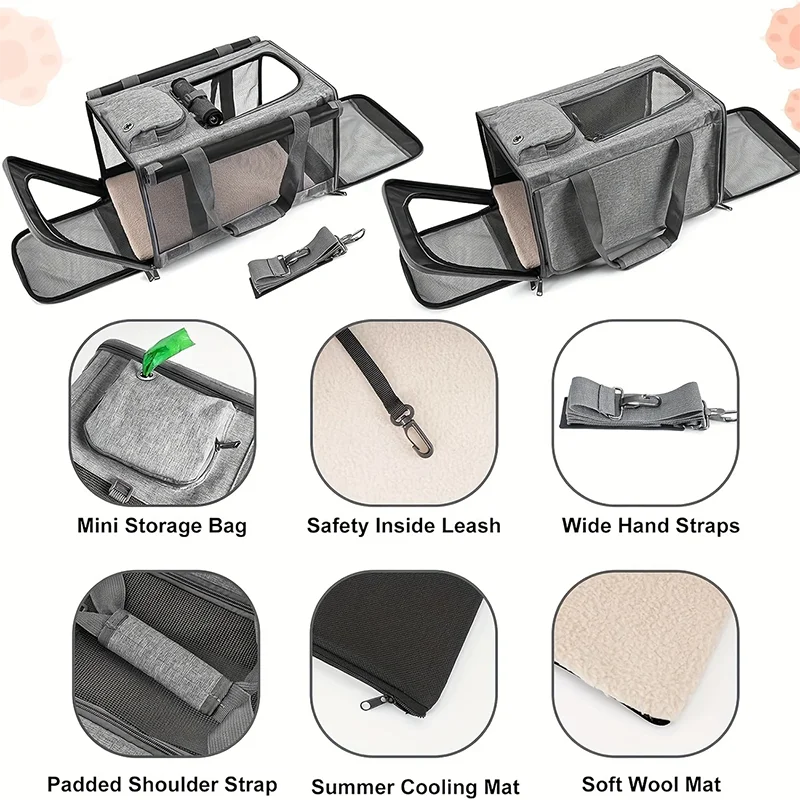 1pc Large Cat Portable Dog Carrier