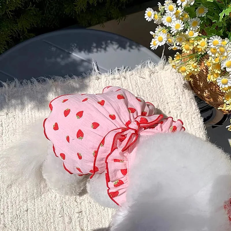 Strawberry Print Pet Dog Dress 2025