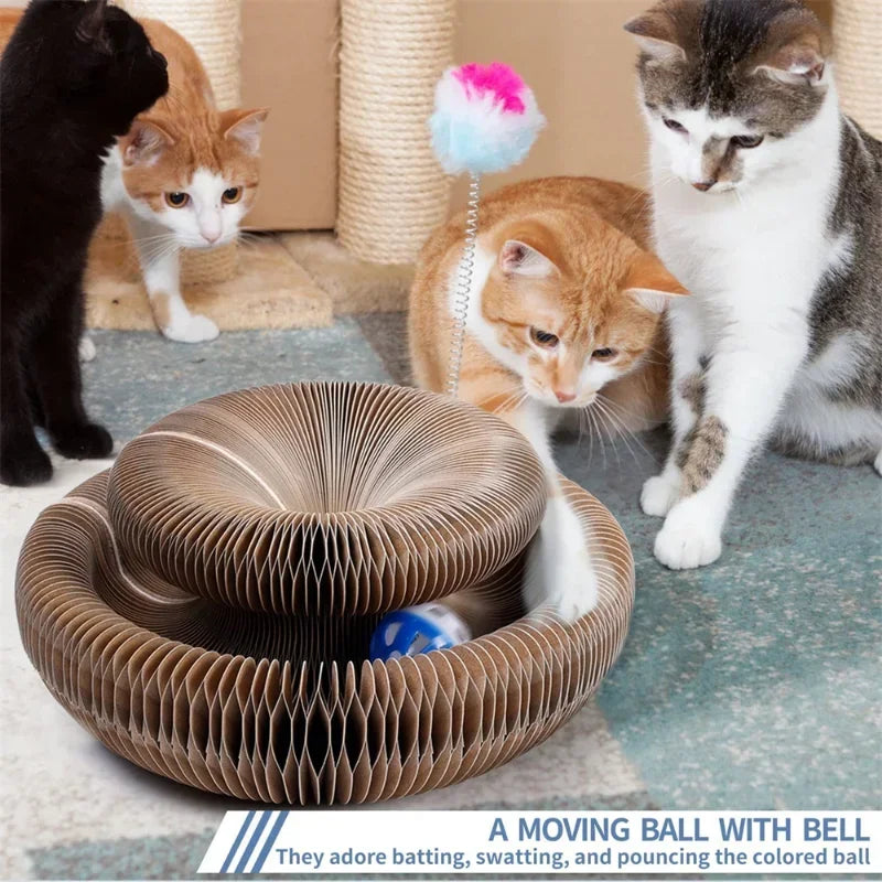 Pet accordion cat scratching board