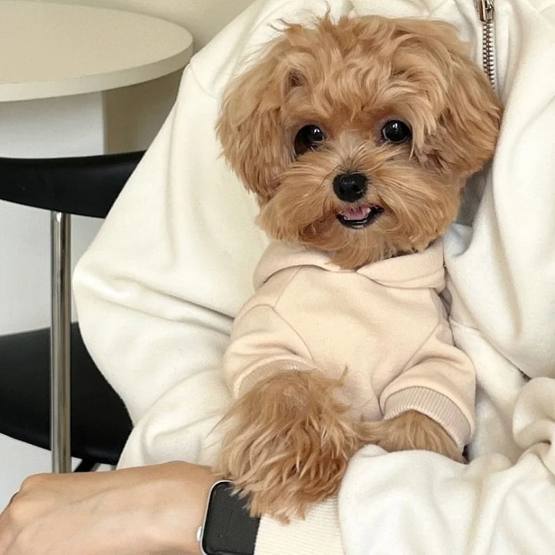 Letter Print Dog Hoodies with Pocket