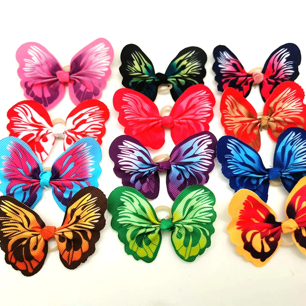 50/100pcs Dog hair accessories Butterfly design