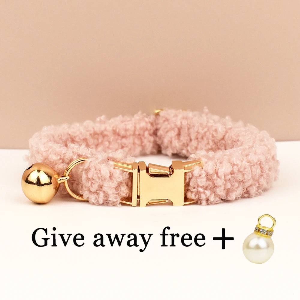 Teddy fur cat collar