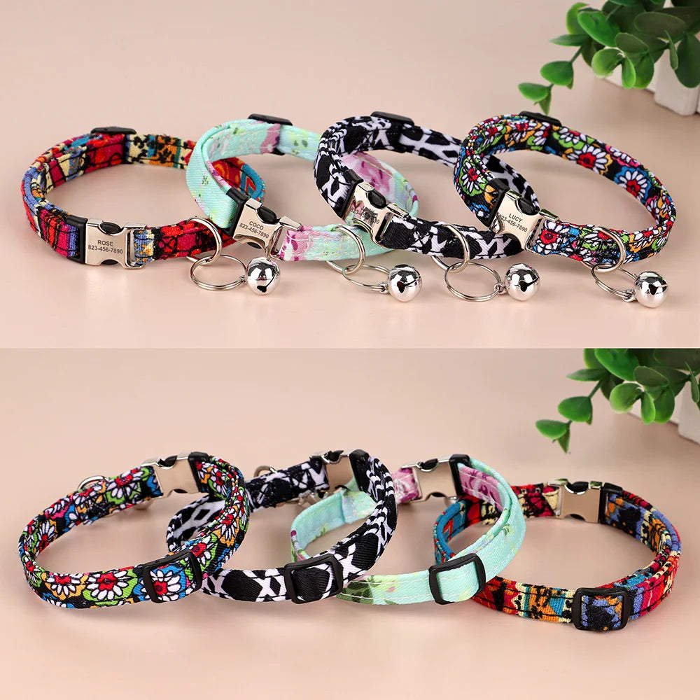 Custom Cat Collar Nylon Puppy Kitten Collars