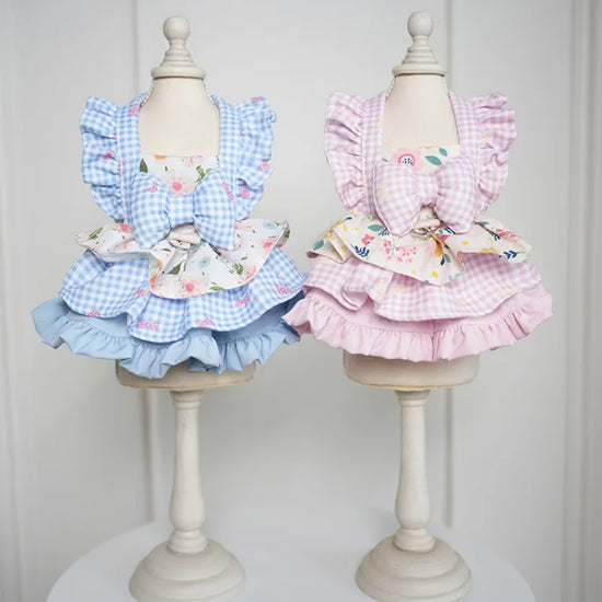 Pet Floral Plaid Dress