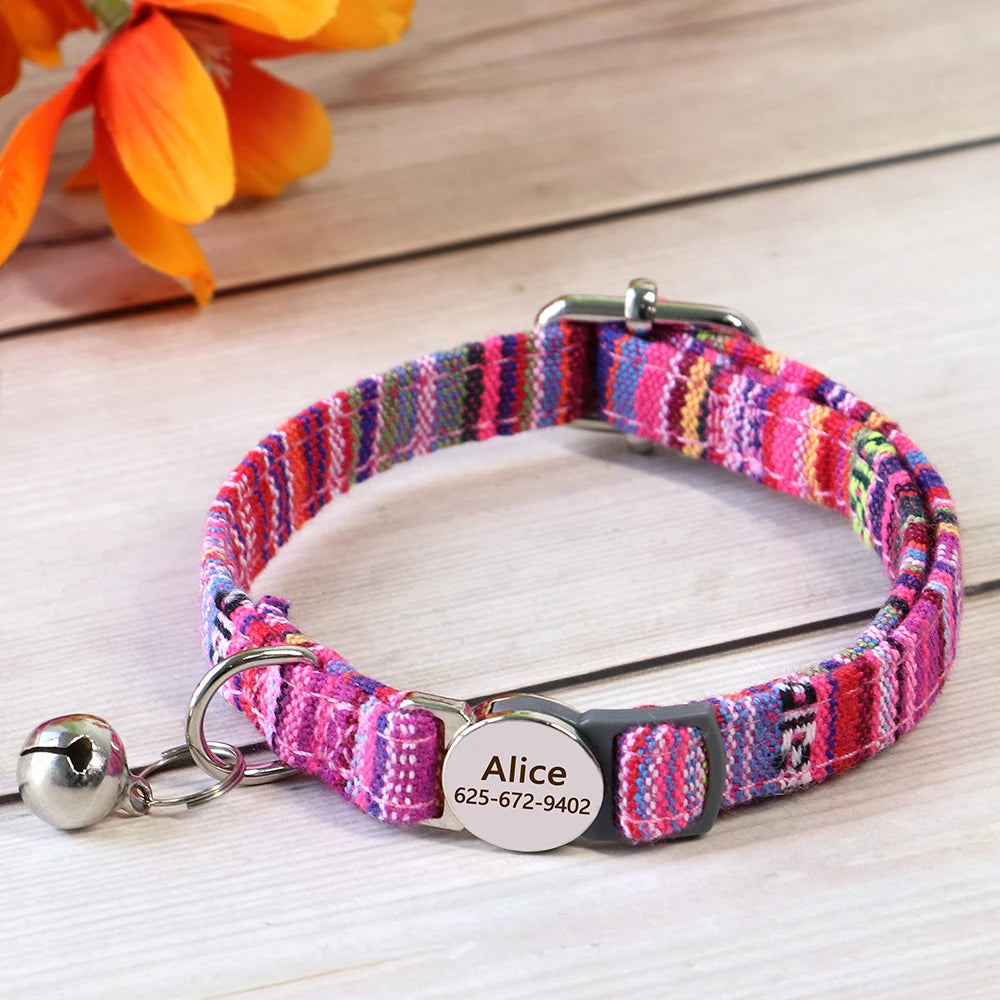 Personalized Nylon Cat Collar