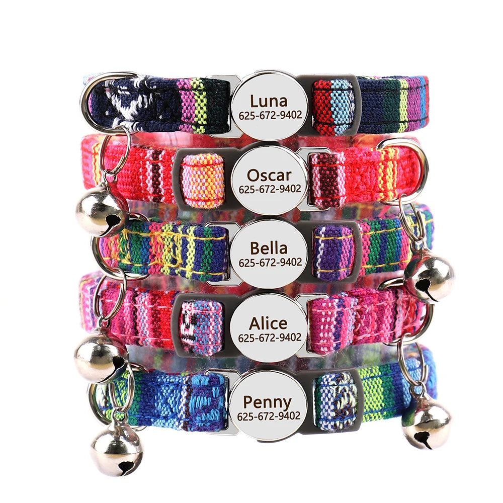 Personalized Nylon Cat Collar