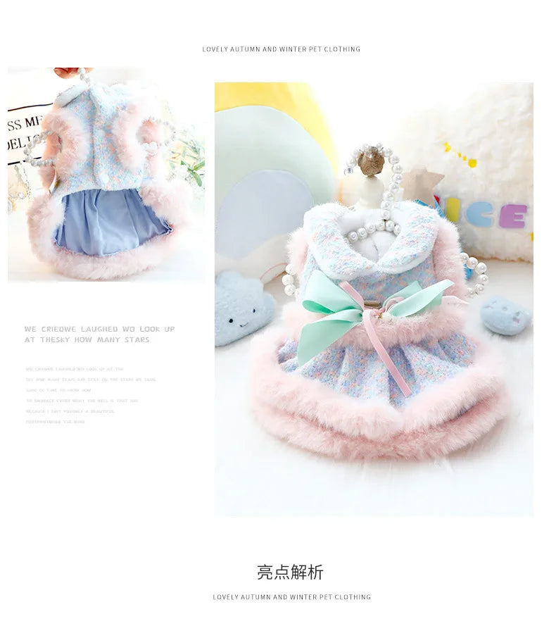 Autumn Winter Dog Cat Princess Dress