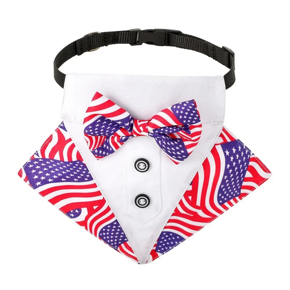Dog Formal Bandana Tuxedo Scarf with Bow Tie