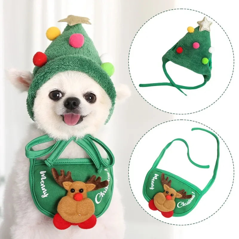 Christmas Pet Hat & Drool Bib