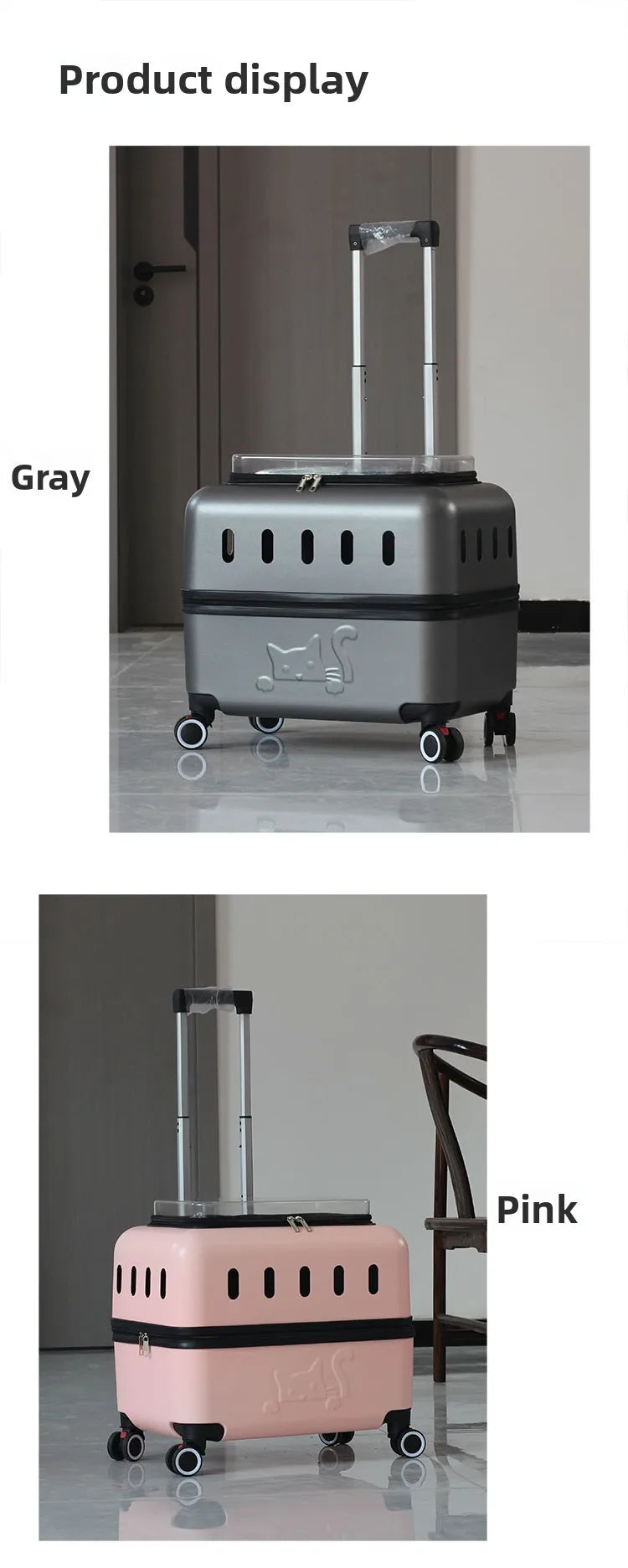 Large Pet Travel Carrier Rolling