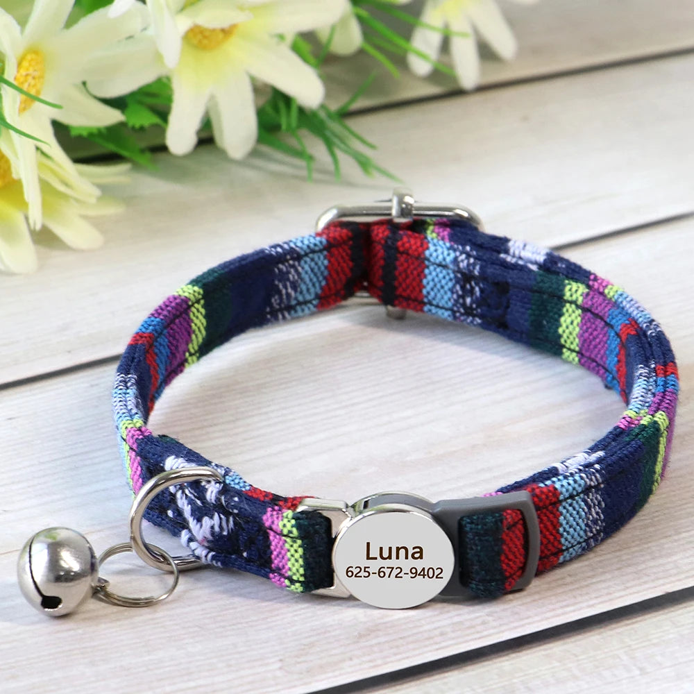 Personalized Nylon Cat Collar