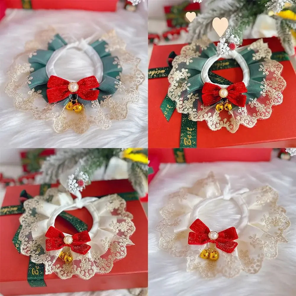 Organza Lace Bowknot Cat Collar