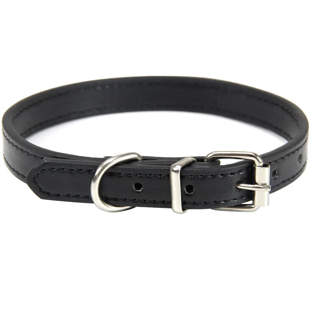 Colorful Leather Puppy Cat Collar