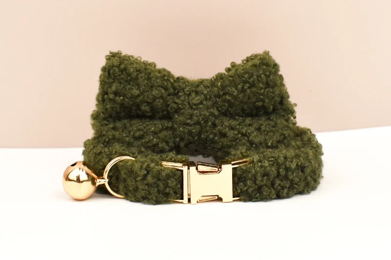 Teddy fur cat collar
