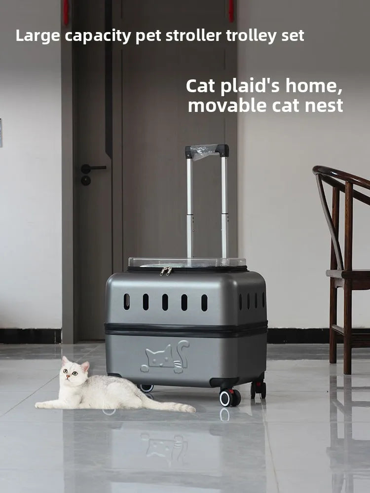 Large Pet Travel Carrier Rolling