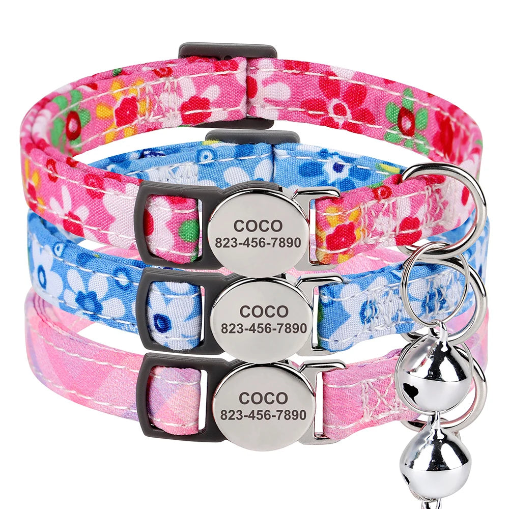 Personalized Nylon Cat Collar