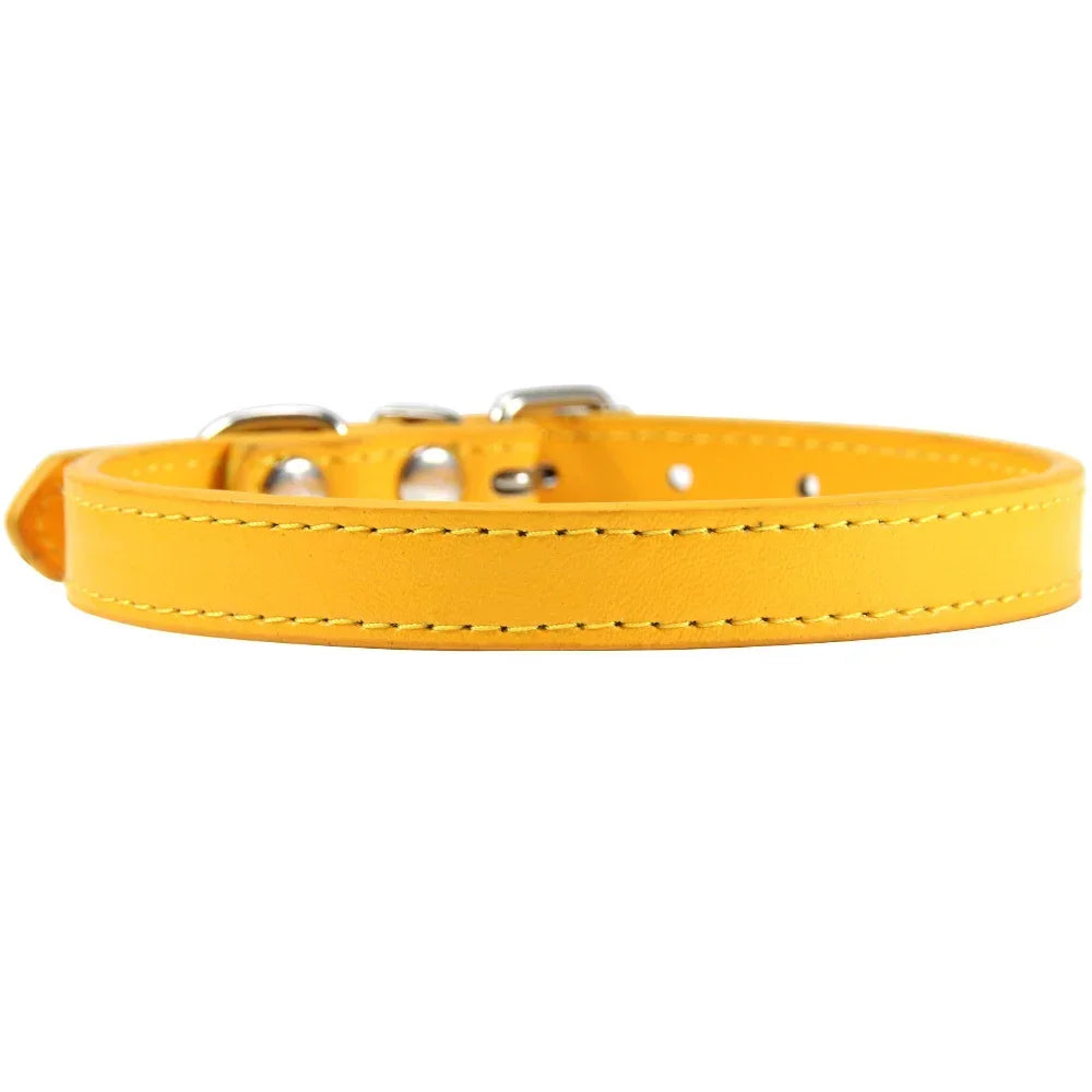 Colorful Leather Puppy Cat Collar