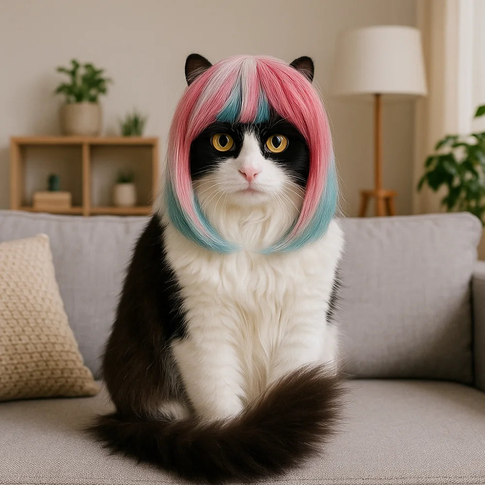 Fantasy Style Long Hair Dog Cat Costume Wig