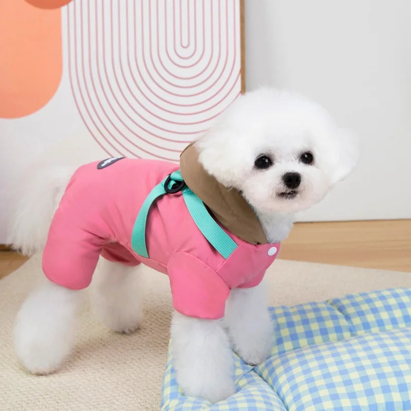 Pet Dog Jumpsuit Jacket With Harness