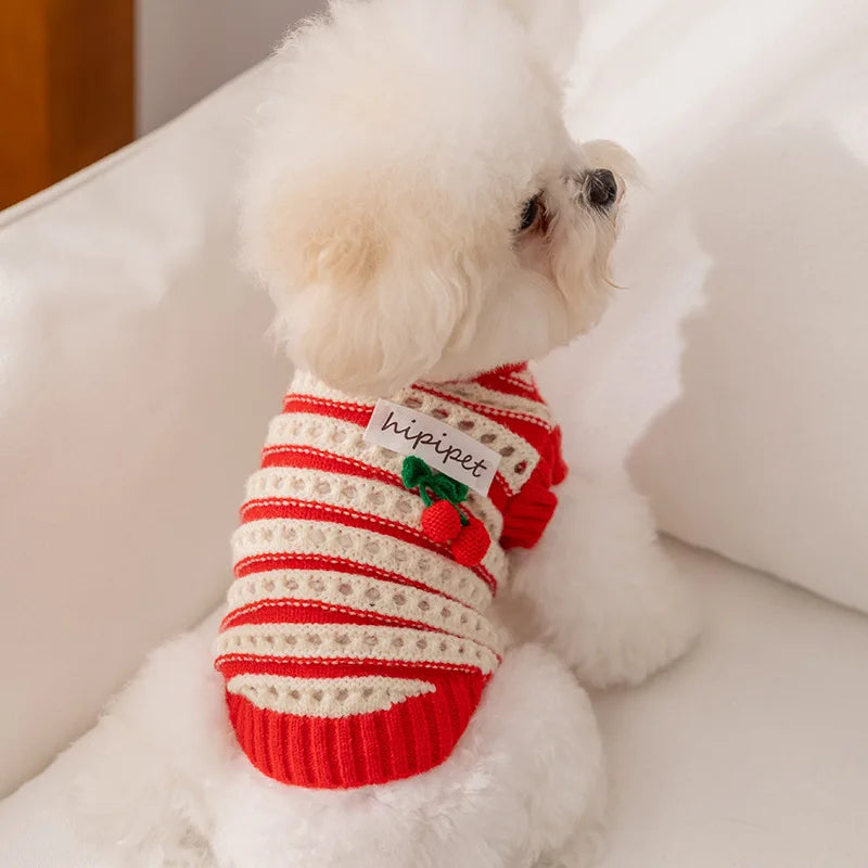 Dog Winter Clothes Cherry Dog Sweater