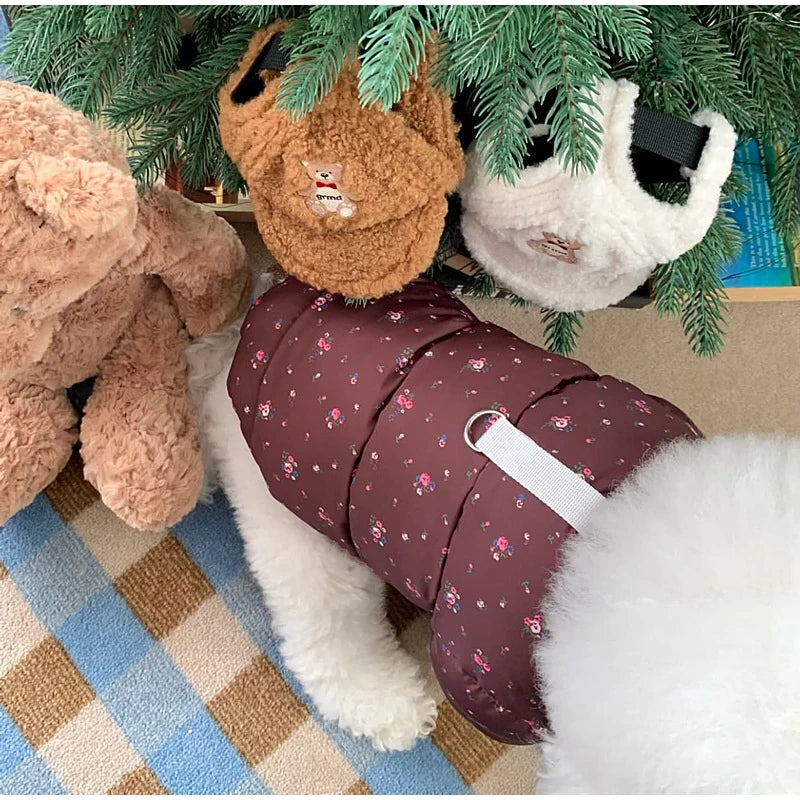 Pet Dog Thick Flower Down Jacket