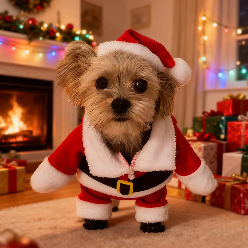 Cute Dog Santa Claus Outfit
