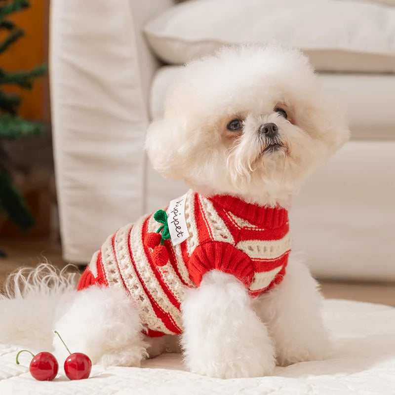 Dog Winter Clothes Cherry Dog Sweater
