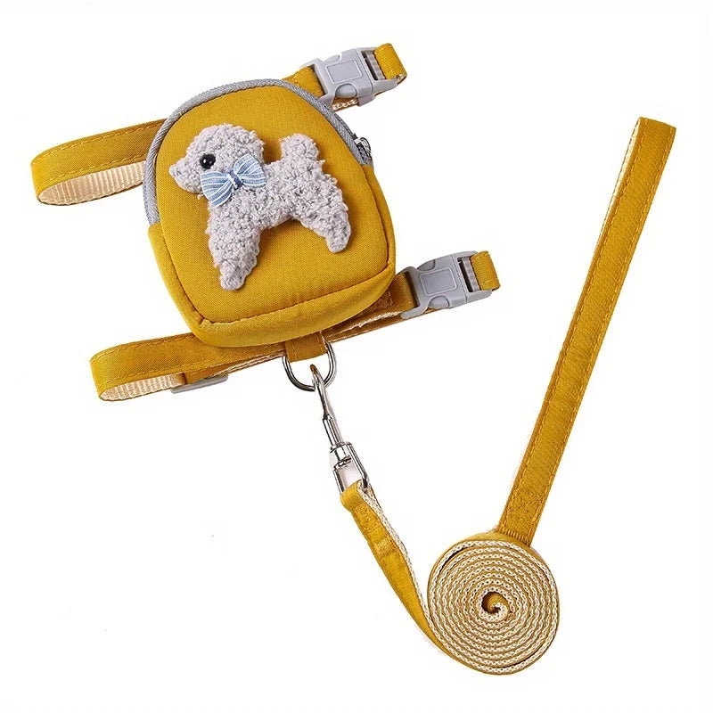 Soft Pet Vest with Backpack and Leash
