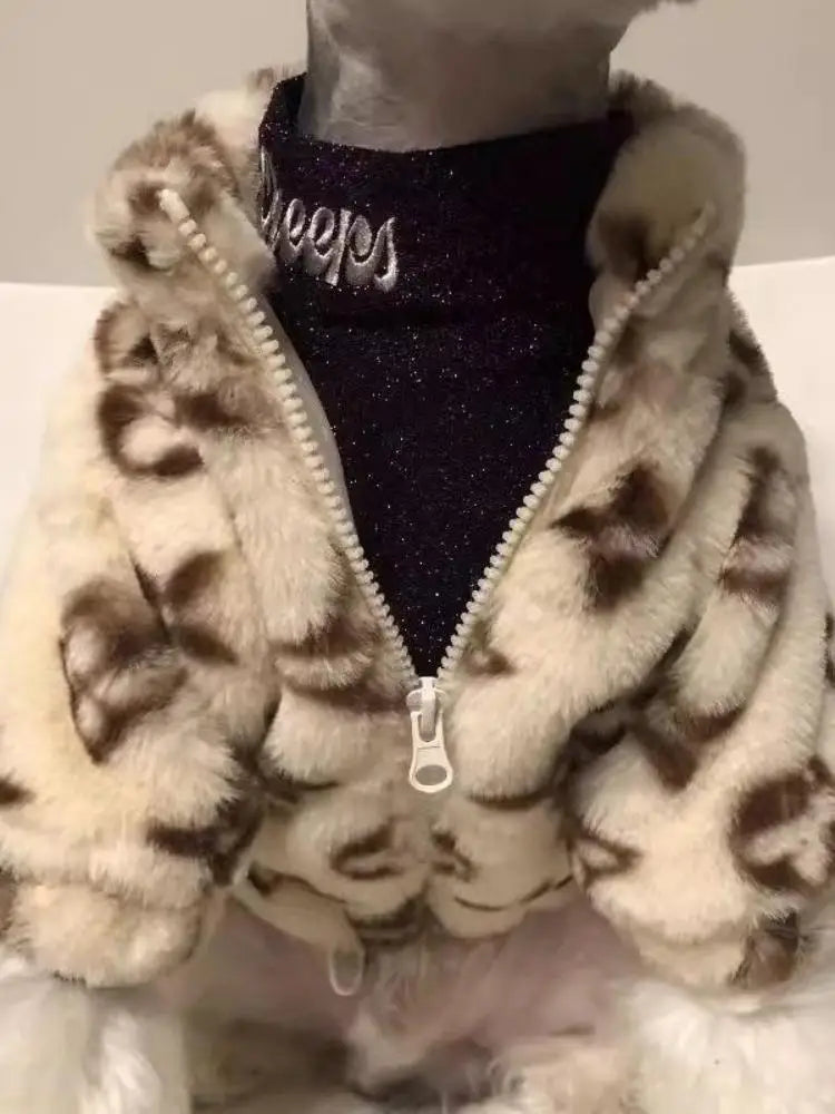 Smoked fur coat to keep warm