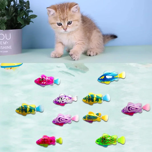 Pet Cat Toy LED Interactive Swimming Robot Fish