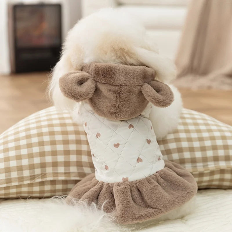 Heart Print Dog Down Jacket