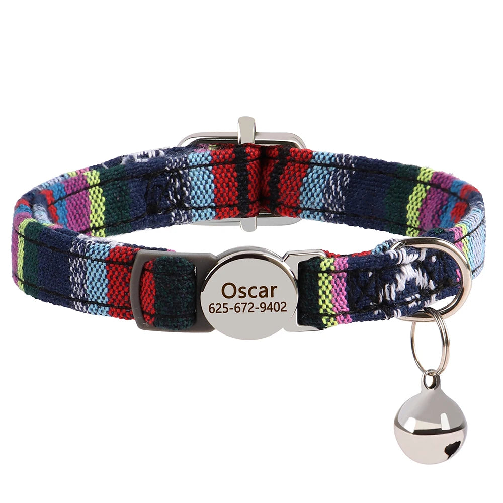Personalized Nylon Cat Collar