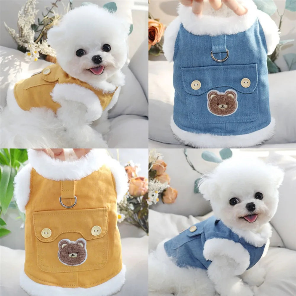 Soft Bear Pattern Dog Clothes