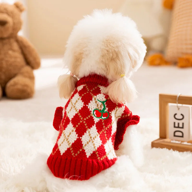 Dog Winter Clothes Cherry Dog Sweater