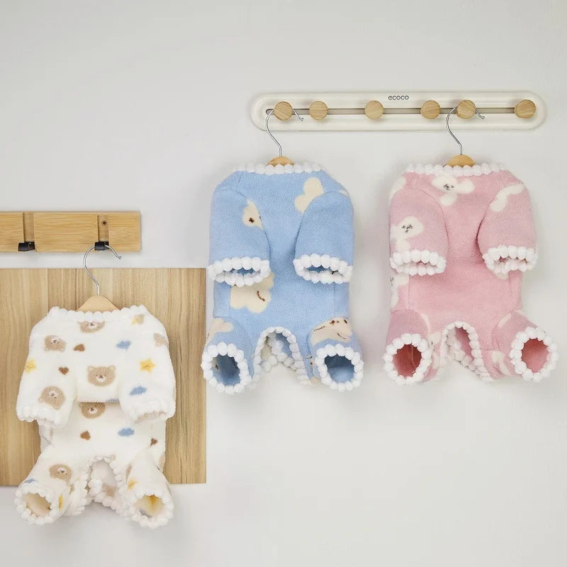 Bear Print Dog Jumpsuits