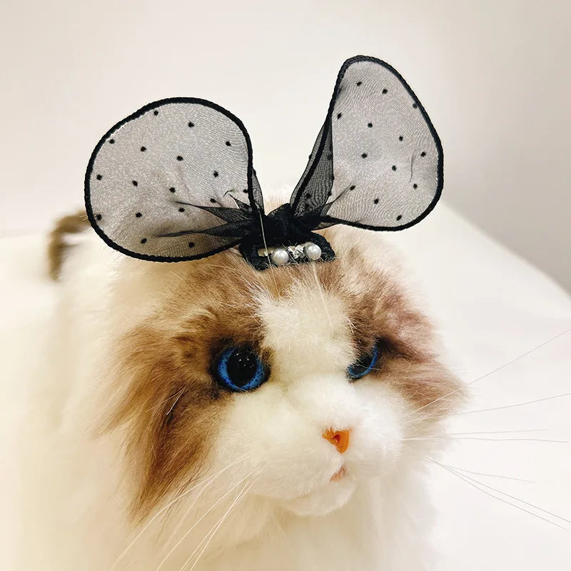 Mesh Bow Pet Headwear