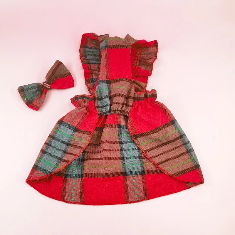 Pet Christmas Plaid Dress