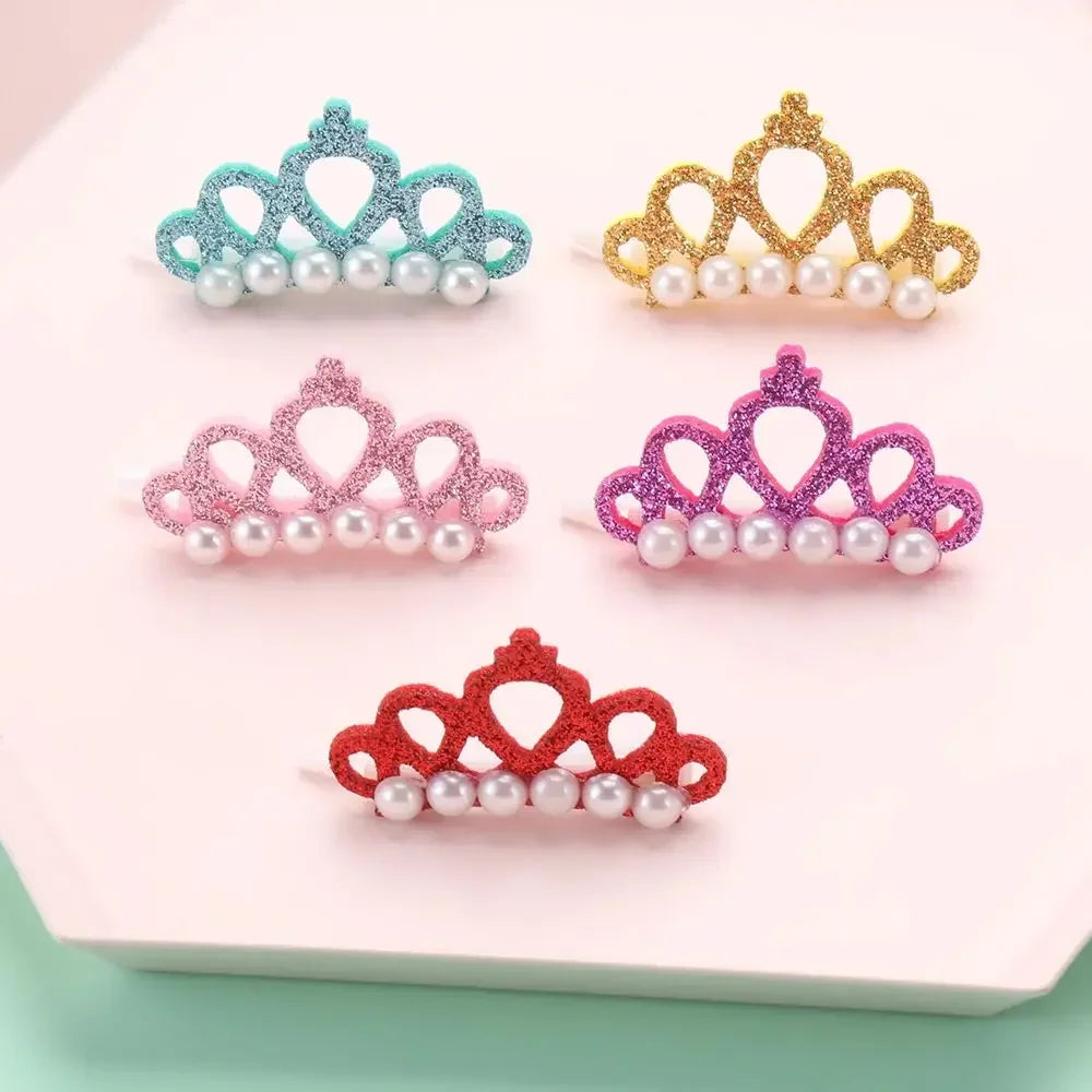 Small Dogs Faux Pearl Crown Shape Bows